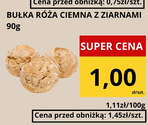 Bułka róża ciemna z ziarnami promocja w Supeco