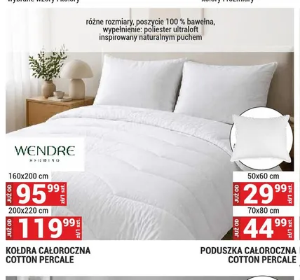 Kołdra całoroczna WENDRE Cotton Percale 160x200cm promocja w Merkury Market