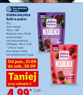 Kulki w pudrze malinowym Dobra Kaloria promocja w Lidl