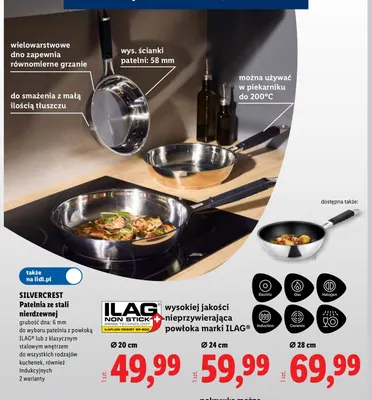 Patelnia ze stali nierdzewnej Ø20 cm Silvercrest promocja w Lidl
