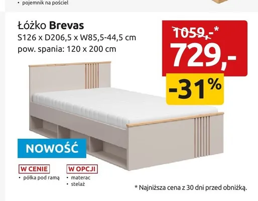 Łóżko Brevas promocja w Black Red White