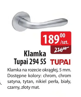 Klamka Tupai 294 5S na rozecie okrągłej 5mm promocja w Dobre Dla Domu