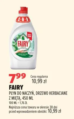 Płyn do naczyń Fairy drzewo herbaciane z miętą promocja w Drogerie Natura