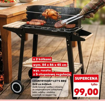 Grill na kółkach Countryside Let's BBQ 84x86x45cm promocja w Kaufland
