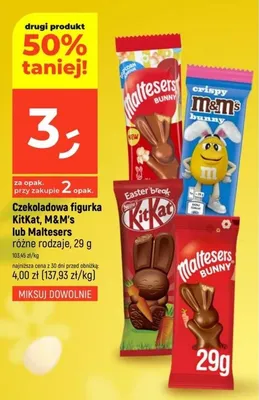 Czekoladowa figurka KitKat, M&M's lub Maltesers różne rodzaje promocja w Dealz