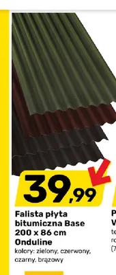 Falista płyta bitumiczna Base 200x86 cm Onduline promocja w Bricomarche