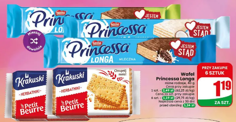 Wafel Princessa Longa promocja w Dino