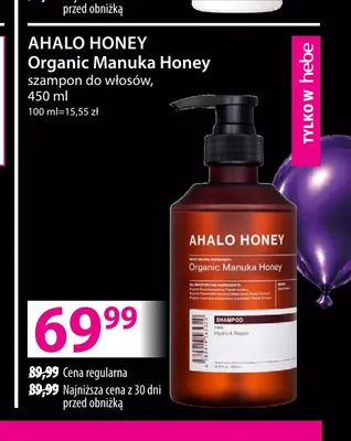 Szampon do włosów Organic Manuka Honey Ahalo promocja w Hebe