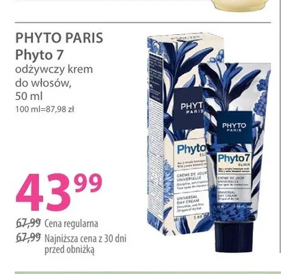 Odżywczy krem do włosów Phyto Paris Phyto 7 promocja w Hebe
