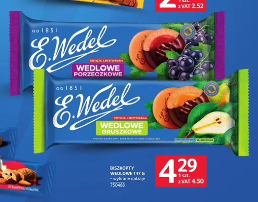 Biszkopty Wedlowe porzeczkowe E.Wedel promocja w Selgros