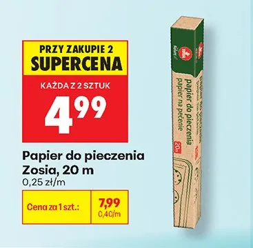 Papier do pieczenia Zosia 20 m promocja w Biedronka