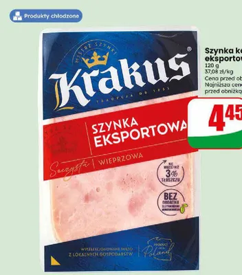 Szynka konserwowa eksportowa Krakus promocja w Dino