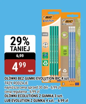 Ołówki Ecolutions z gumką BIC 4-pak promocja w bi1