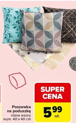 Poszewka na poduszkę różne wzory promocja w Carrefour