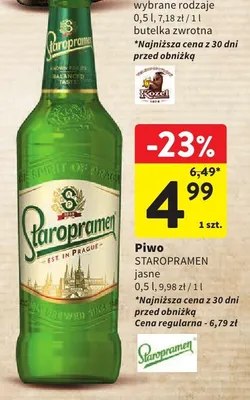 Piwo Staropramen jasne promocja w Intermarche