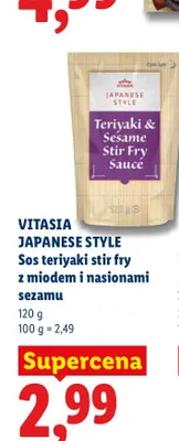 Sos teriyaki stir fry z miodem i nasionami sezamu Vitasia Japanese Style promocja w Lidl