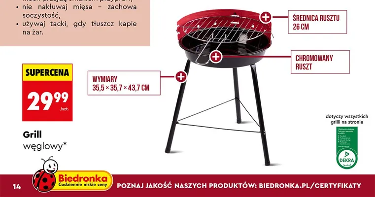 Grill węglowy promocja w Biedronka