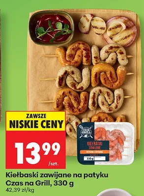 Kiełbaski zawijane na patyku Czas na Grill promocja w Biedronka