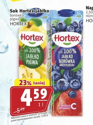Sok Hortex Jabłko Pigwa 100% promocja w Prim Market