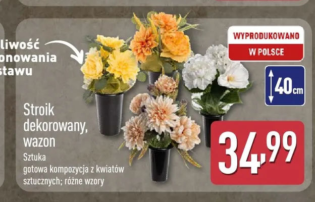 Stroik dekorowany wazon promocja w Aldi