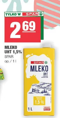 Mleko UHT 1,5% promocja w SPAR