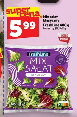 Mix sałat klasyczny FreshLine 400 g promocja w TOPAZ