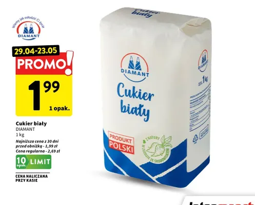 Cukier biały Diamant promocja w Intermarche