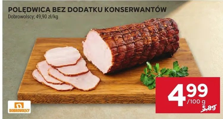 Polędwica bez dodatku konserwantów Dobrowolscy promocja w Stokrotka