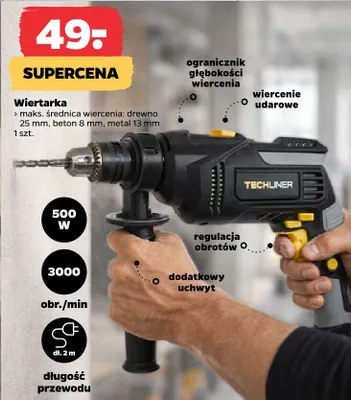 Wiertarka 500W 3000 obr./min promocja w Netto