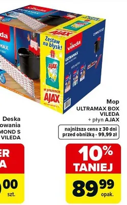 Mop ULTRAMAX BOX VILEDA + płyn AJAX promocja w Carrefour