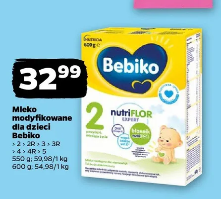 Mleko modyfikowane dla dzieci Bebiko 2R promocja w Netto