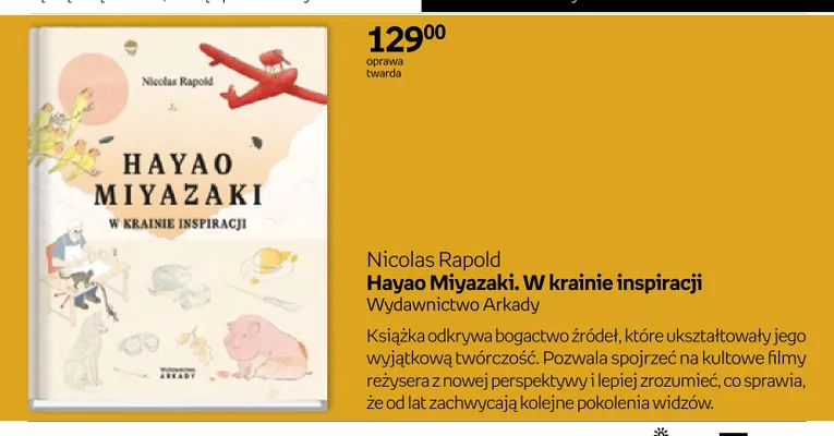 Książka Hayao Miyazaki. W krainie inspiracji Nicolas Rapold promocja w Empik