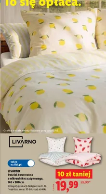 Pościel dwustronna z mikrowłókna satynowego Livarno 140x200 cm promocja w Lidl