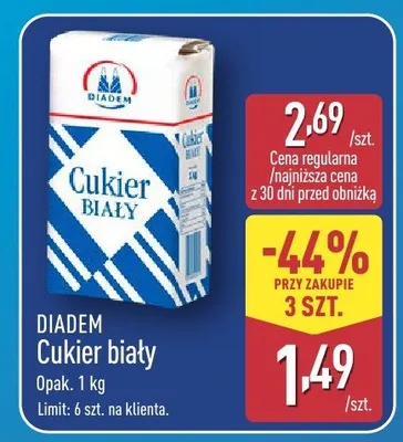 Cukier biały Diadem promocja w Aldi