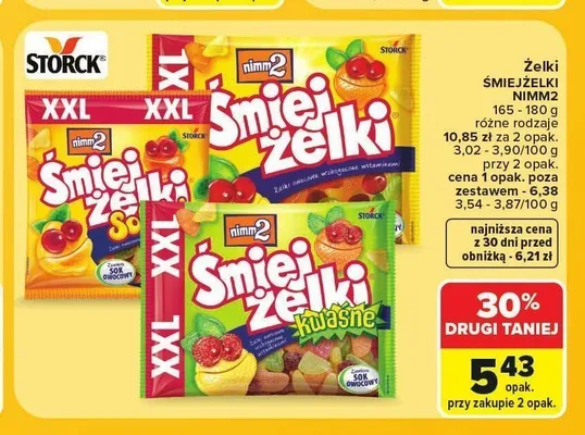 Żelki Śmiejżelki Sokki nimm2 XXL promocja w Carrefour Market