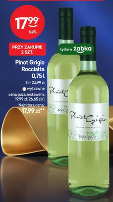 Wino białe Pinot Grigio Roccialta promocja w Żabka