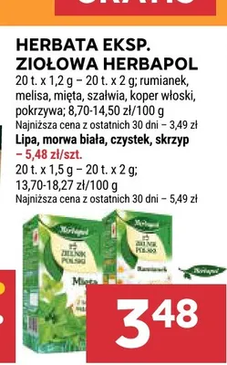 Herbata ekspresowa ziołowa Herbapol morwa biała promocja w Stokrotka