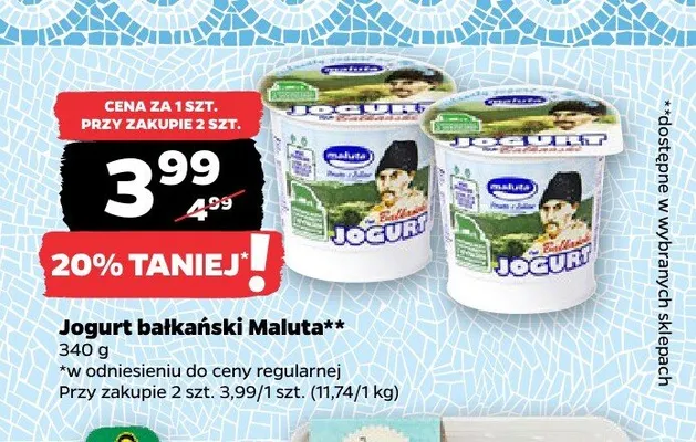 Jogurt bałkański Maluta promocja w Netto