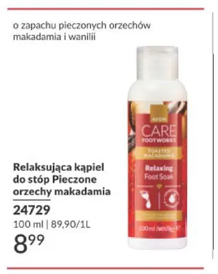 Relaksująca kąpiel do stóp Pieczone orzechy makadamia Avon Care promocja w AVON