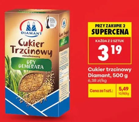 Cukier trzcinowy Diamant Dry Demerara promocja w Biedronka