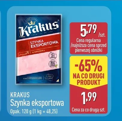 Szynka eksportowa Krakus promocja w Aldi