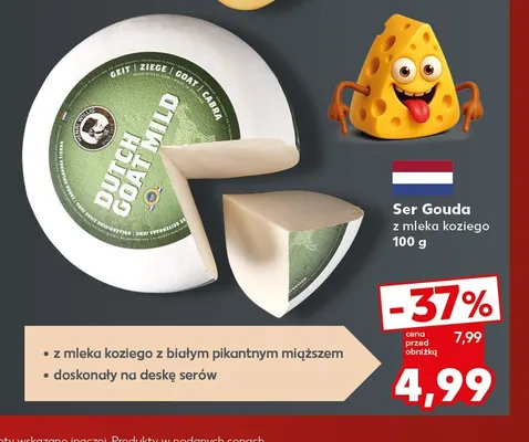 Ser gouda z mleka koziego promocja w Kaufland