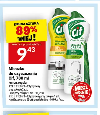 Mleczko do czyszczenia regular Cif promocja w Twój Market