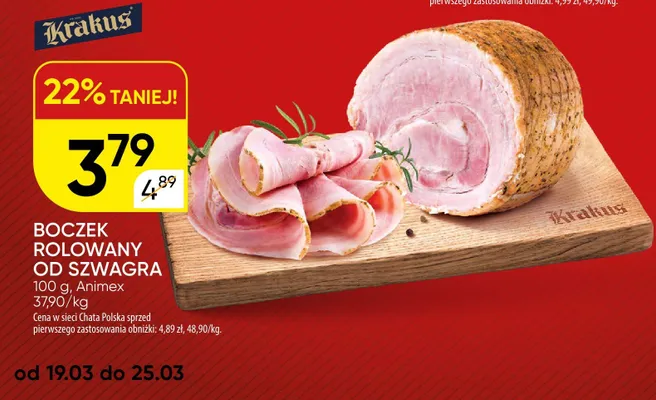 Boczek rolowany od szwagra promocja w Chata Polska