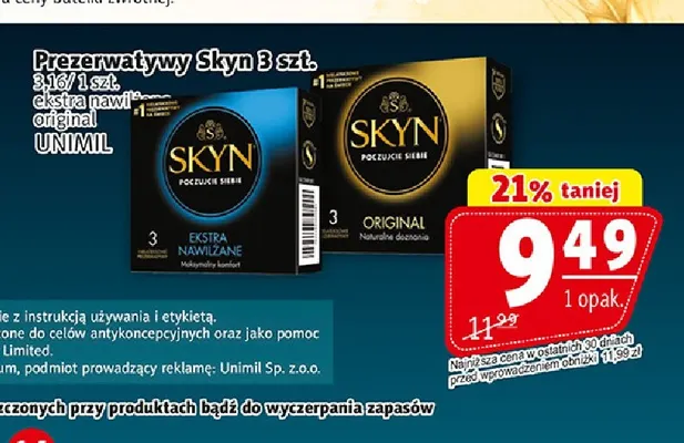 Prezerwatywy Skyn original promocja w Prim Market