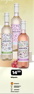 Wino Miqueta różowe półsłodkie Hiszpania promocja w Netto
