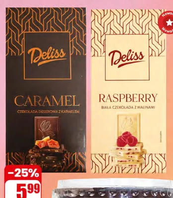 Czekolada deserowa z karmelem Deliss promocja w Dino