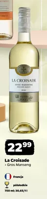 Wino białe La Croisade Gros Manseng półsłodkie francuskie promocja w Netto