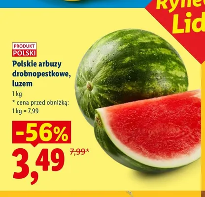 Polskie arbuzy drobnopestkowe luzem promocja w Lidl