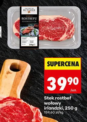 Stek rostbef wołowy irlandzki Premium Butcher promocja w Biedronka